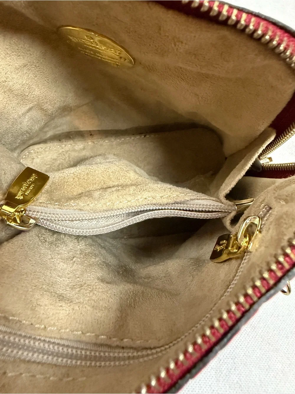 Vintage Firenze Red Croc Embossed Leather Mini Crossbody Bag made in Italy Gold - Picture 13 of 15